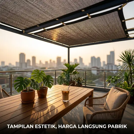 Paranet Rimbuni untuk patio dengan pemandangan kota