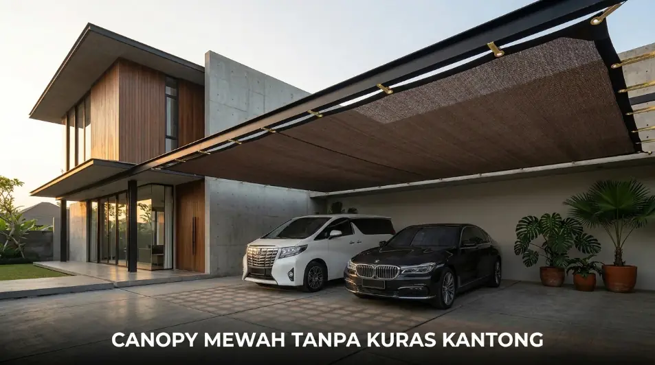 Canopy Rimbuni untuk carport mewah