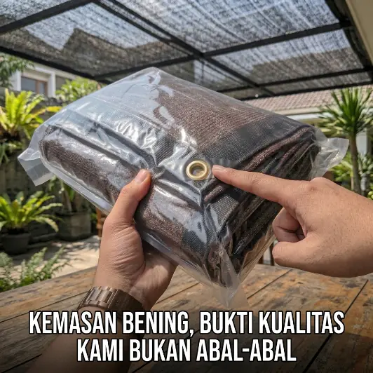 Kemasan paranet Rimbuni dengan ring dan jahitan tepi