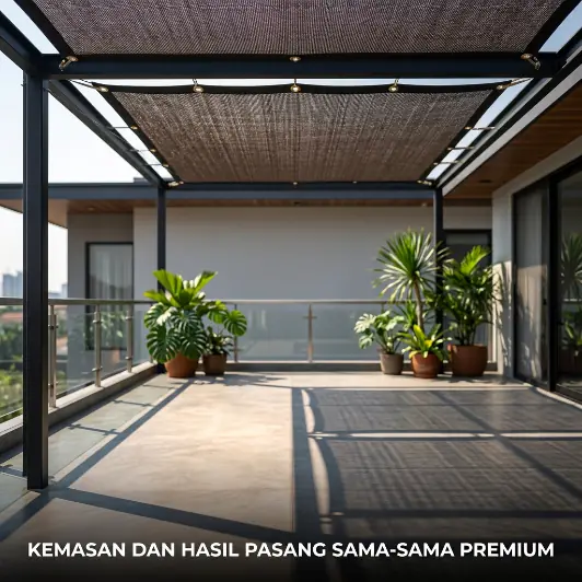 Paranet Rimbuni terpasang di rooftop